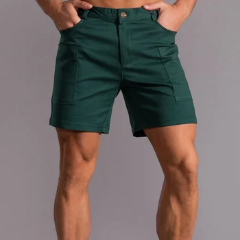 Shorts Für Männer Mode 2022 Neue Trend Reine Baumwolle Casual Shorts Männer Plus Größe Einfarbig Bermuda Kurze Männer Arbeitskleidung Knie-Länge