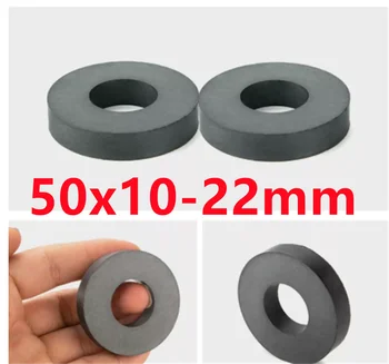 5PCS/LOT Ring-Ferrit-Magnet, 50x10 mm Loch 22mm Permanent Magnet 50mm x 10mm Schwarz Runde Lautsprecher, Ceramic Magnet 50*10 50-22x10