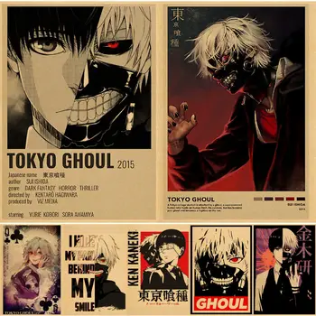 Japanischen Anime Tokyo Ghoul Poster Kaneki Ken Kraft Papier Poster Wand-Kunst-Malerei-Studie Hause Wohnzimmer Dekoration Bilder