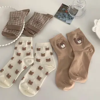 Kreative Neue Braun Bär Socken Weibliche Mittleren Rohr Socken japanischen Niedlichen Kleinen Frischen Wilden Student Socken Herbst und Winter Socken