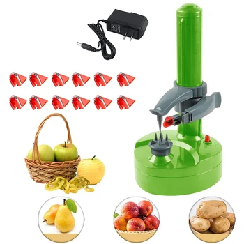 Elektrische Rotato-Schäler mit 12 Ersatzklingen Küche Automatische Rotierenden Peeling Werkzeug für Obst & Gemüse