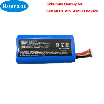 Neue 5200mAh Batterie SM-18650B4-1S2P 1INR19/66-2 Für Sunmi P1 4G V1S WS920 W6900 POS SMBP001 7/9 Draht Stecker