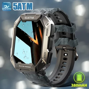 C20 5ATM Military Smart Uhr Männer Carbon Black Ultra Armee Outdoor IP68 Wasserdicht Herz Rate Blut Sauerstoff Satm Smartwatch 2023
