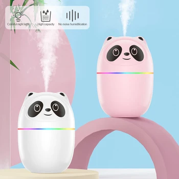 Luftbefeuchter Cute Panda Aroma Öl Diffusor mit Nacht Licht USB Aufladbare Kühlen Nebel Sprayer Pflanzen Luftreiniger Humificador