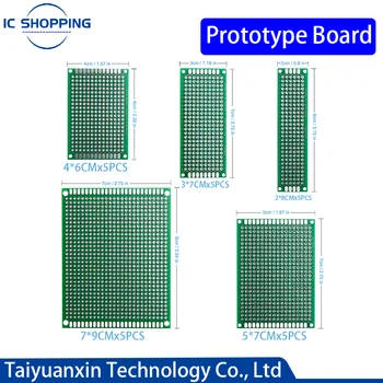 25 STÜCK PCB-Board-Prototyp Lochrasterplatine Circuit Universial Double Side Prototyp Diy Pcb Kit 4X6cm 5X7cm 3X7cm 2X8cm 7x9cm Gemischt
