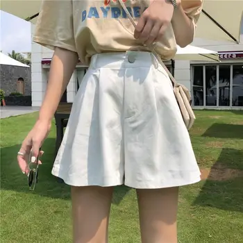 Sommer Frauen Shorts Gerade koreanische Version Harajuku Lose High-waisted Wide-leg Pants Slim Studenten Alle-Spiel Casual Hosen