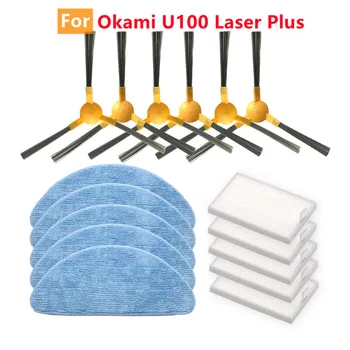 Seite Pinsel Hepa-Filter Mopp Tuch Ersatzteile Für Okami U100 Laser Plus Roboter-Staubsauger Ersatzteile Zubehör