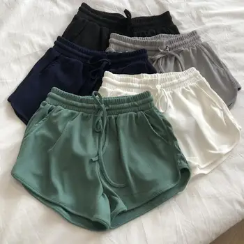 Sport Shorts Frauen Sommer 2022 New Solid Color Skinny Shorts Casual Dame Elastische Taille Fitness Beach Shorts шорты женский