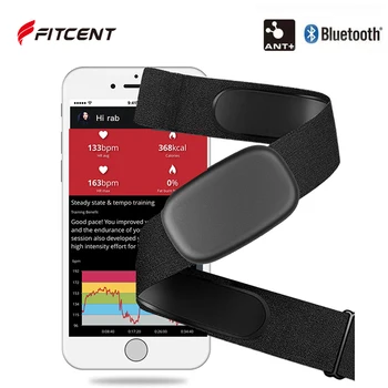 FITCENT 5,3 Khz Heart Rate Monitor Brustgurt Bluetooth mit ANT+ HR-Sensor für Peloton Garmin-Uhr Polar Wahoo Fitness DDP Yoga