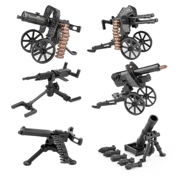 WW2 Militär Maxim Anti-Flugzeug-Maschinengewehr Modell Ziegel Waffen Pack Bausteine MOC Armee Soldat Zubehör Jungen-Spielzeug