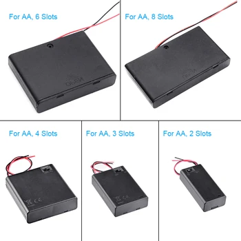 AA AAA Power Bank 2X 3X 4X 6X 18650 Box Fall Schalter Draht Führt DIY Batterie-Container Cover On/Off 1.5 V 3.7 V Storage Switch Holder