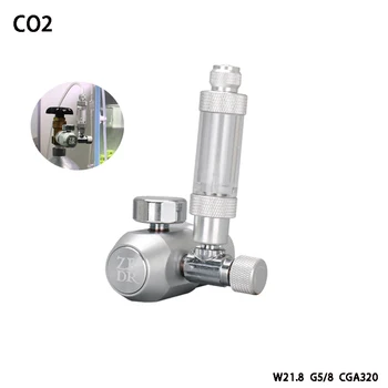 Aquarium CO2 regulator, aquarium Aluminium Legierung einfache single pressure gauge regulator, Wasserpflanze CO2-Anlagen-Zubehör