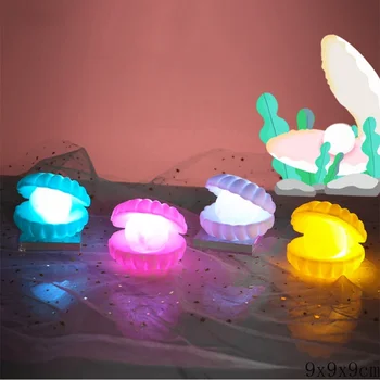 LED-Niedliche Dekoration Lampen Cartoon Nacht Licht Mond Eis Shell Mädchen Kinder Kinder Spielzeug Geschenke Für-Schlafzimmer-Bett Zimmer Lichter