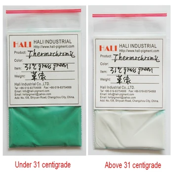 Thermochrome Pulver heißer aktive pigment Wärme-empfindliche pigment Farbe:gras grün, aktivieren Temperatur:31 C,45C,1lot=10g.