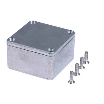 1PC Silber 5*5*3cm Aluminium Gehäuse Elektronische Diecast Stompbox Projekt Box 1590LB