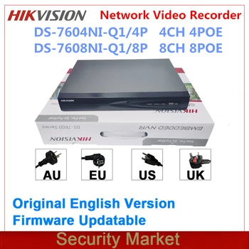 Original Hikvision DS-7604NI-Q1/4P DS-7608NI-Q1/8P 4/8 Ch Network Video Recorder 1U-1-SATA-PoE 4K NVR Interface