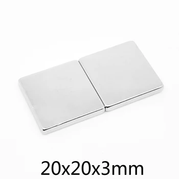 2/5/10/20/30/50PCS 20x20x3 mm im Quadrat Starken Magnetische Magnete N35 Block Neodym-Magnet Blatt 20x20x3mm 20*20*3