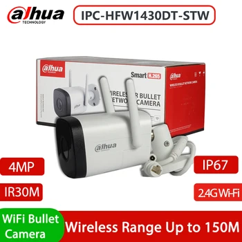 Dahua IPC-HFW1430DT-STW 4MP IR 30M Smart H. 265+ Festen Brennweite von 2,4 G Wi-Fi Kugel Netzwerk IP Kamera IP67 Micro SD Karte eingebaute Mic