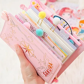 Anime Card Captor Sakura Handbuch Looseleaf Tagebuch Notebook Schule Saison Cosplay Girly Herzen Handbuch Set Zubehör