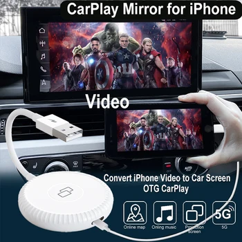 iPhone CarPlay Auto Spiegel-Adapter, Apple Wired CarPlay USB Dongle mit PD Kabel für die Konvertieren von iPhone-Bildschirm zu Auto Display