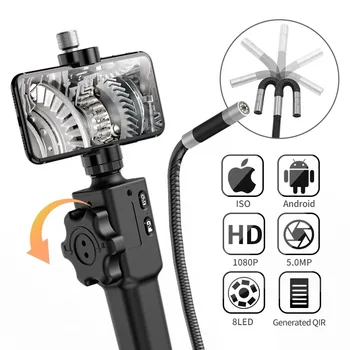 Zwei-Wege-Artikulation Endoskop 180 Grad Lenkrad-Industrie-Endoskop Mit 6,2 mm/8.5 mm Durchmesser Sonde Für iPhone Android