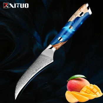 XITUO japanischen Gemüsemesser Messer Sharp Damaskus Stahl Küche Obst Messer Ergonomische Griff Eagle-gebogene Klinge Schneiden Obst Gemüse