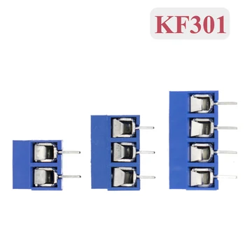 10pcs KF301 2P/3P/4P Blau KF301-5.0 KF301 Schraube 5,0 mm Gerade Pin PCB Schraube Terminal Block Stecker Spleißen Typ