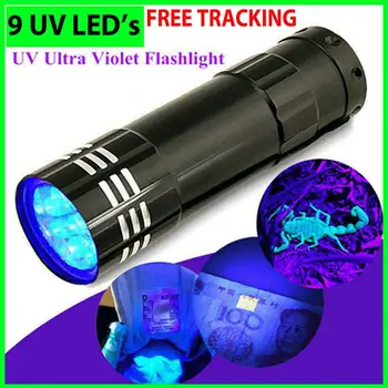 9LED UV-Led UV-Taschenlampe Multi-functional Fluorescent Torch Lightweight Portable Outdoor Wasserdicht Notfall Lampe
