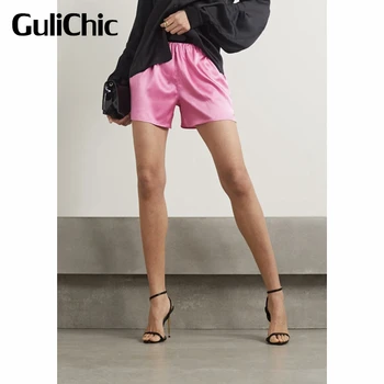 3.5 GuliChic Frauen Brief Drucken Hohe Taille Mode Casual Shorts