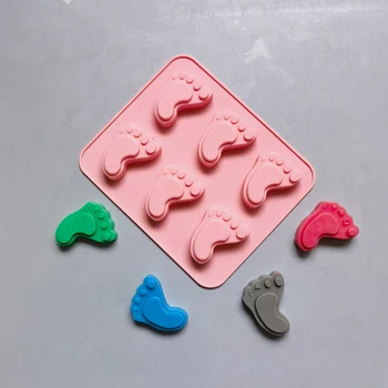Baby Foot Print Silikon Form Footprint Geformt Süßigkeiten Schokolade Mould Ice Cube Cookie Kuchen Dekoration Werkzeuge Herstellung Von Seife Füße