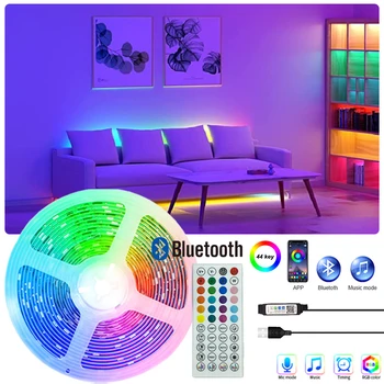 LED-Leuchten mit 44 Tasten Fernbedienung Bluetooth-Streifen-Band für Schlafzimmer-Dekoration-Musik-Sync-RGB5050 Phone Control Neon-Eis-Licht