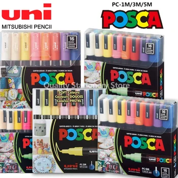 UNI POSCA Marker Set-Graffiti-Neue Verpackung-PC-1M PC-3M PC-5M POP Werbung Poster Stift Zeichnung von Hand gezeichnet Student Kunst Liefert