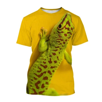 Reptil Gecko 3D Gedruckt Sommer Herren Rundhals T-shirt Casual Kurzarm Übergroßen Pullover Fashion T Tops Männer Kleidung