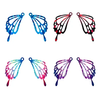 10pcs 18*35mm Hohl Multicolor Schmetterling Flügel Charme Zwei Gesicht Gemalt Bunte Schmetterling Flügel Anhänger für DIY Zubehör C12338