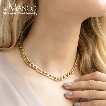 eManco Figaro Link Ketten Halskette Edelstahl Kette für Männer Frauen Colar Geschenk Schmuck kubanischen Kette Choker 4MM/6MM/8MM