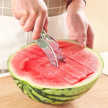 Neue Edelstahl Schneiden Wassermelone Melone Obst Werkzeuge Küche Zubehör Gadgets Wassermelone Löffel Cutter Messer