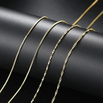 Einfache Kette Halskette für Frauen Gold Farbe Wasser-Welle Schlange Box Kette Schlüsselbein Choker Schmuck auf Den Hals Großhandel C002