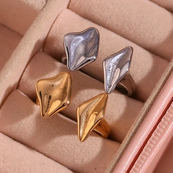 Leicht Einstellbare Drachen Form, Geometrische Goldene Silber Farbe Edelstahl Ringe Für Damen Frau Desinger Ringe-Schmuck