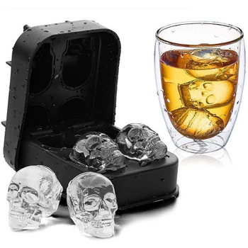 3D Schädel Silikon Form Ice Cube Tray Mould Ice Cube Maker Ice Ball Mold Whisky Wein Cocktail Ice Cube Mold Ice Ball Mold