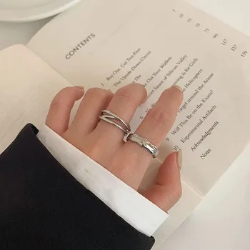 Hip Hop Kreuz Ring Auf den Finger-Ketten Einstellbar Schmuck Ringe für Männer Frauen Gothic anillos Ästhetische Ringe 2023 Trend Zubehör