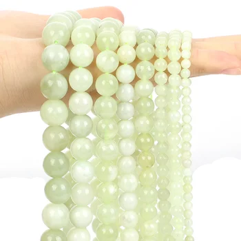 Grün birmanische Jade Natürliche Stein Perlen Runde Lose Spacer Perlen Für Schmuck Machen DIY Charme Armband Halskette Zubehör