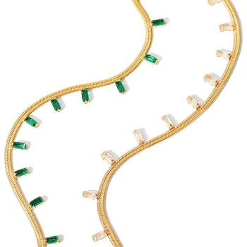Youthway Stilvolle Neue Schlange Kette Zirkonia Halskette Armband Schmuck Set Wasserdicht Exquisite Frauen Schmuck 2022