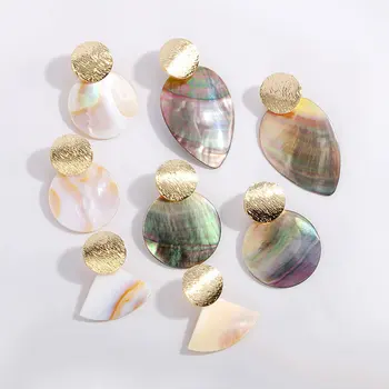 Fashion Hochzeit Schmuck Shell Perle Geometrische Clip auf Ohrringe Hohe Qualität Shell Anhänger keine Loch Ohrringe für Frauen