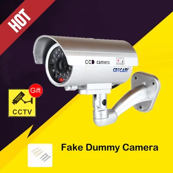 Smart Gefälschte Kamera Dummy Überwachung Cam Indoor Outdoor Wasserdichte CCTV Sicherheit Kamera mit Flash Rote LED Licht Monitor Kugel Fake