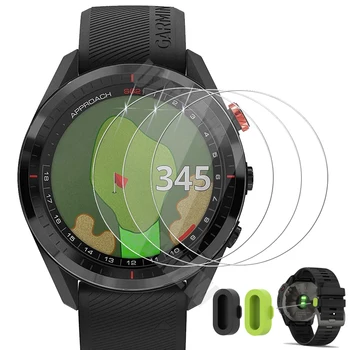 (3+2) Für die Garmin Approach S62 Golf Smart Watch 3pcs Gehärtetem Glas Bildschirm Protector & 2pcs Ladegerät Port Anti-Staub Stecker Abdeckung