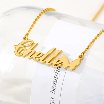 Mode Schmetterling Crown Herz Halskette Personifizierte Name Choker Halsketten Für Frauen Kinder Schmuck Handmade Geburtstag Geschenke