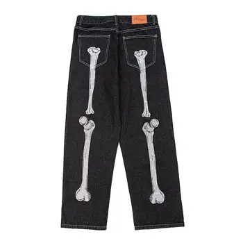 Ist ein killer im amerikanischen Stil street y2k-Schädel-Knochen-jeans der Männer 2023 europäischen und amerikanischen lose gerade cargo Hosen casual Hosen