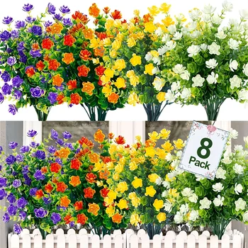 Künstliche Blumen Outdoor Gefälschte Blumen UV-Beständigem Kunststoff Grün Sträucher Pflanzen Indoor Outdoor Home Garten Hochzeit Decor