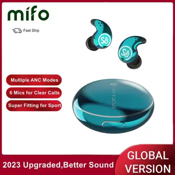 Aktualisiert MiFo S Active Noise Cancelling True Wireless Earbuds Bluetooth 5.2 Sport-Kopfhörer 6-Mikrofone Kopfhörer APP Control
