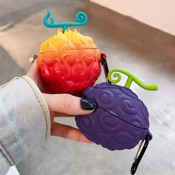 Japan Anime 3D Devil Fruit Silikon Kopfhörer Fall Für Airpods 3 2021 Wrieless Kopfhörer-Protectiv Weiche Abdeckung Für Airpods 1 2 Pro
